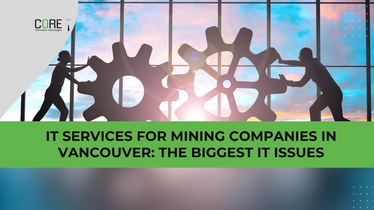 An image consists of two people handling gears, which illustrates how IT services helps mining companies in Vancouver.